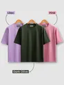 Pick Any 3: Womens Plain Oversized T-Shirt Combo