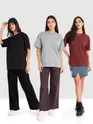 Pick Any 3: Womens Plain Oversized T-Shirt Combo