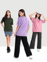 Pick Any 3: Womens Plain Oversized T-Shirt Combo