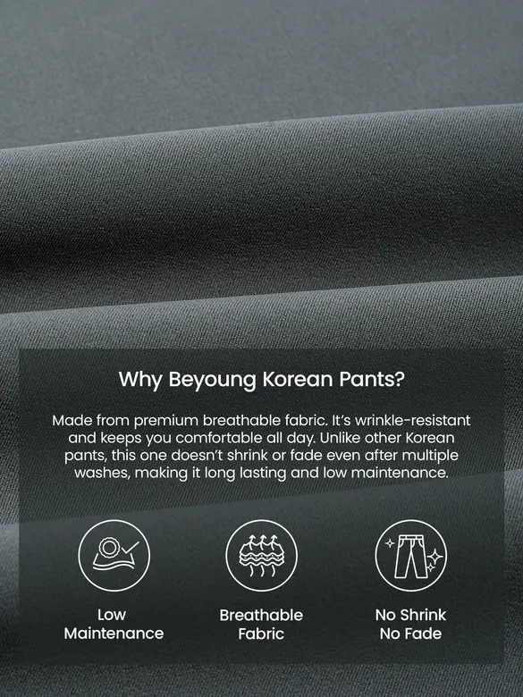 Smoke Grey Solid Korean Pants