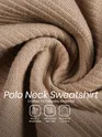 Beige Polo Neck Sweatshirt