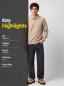 Beige Polo Neck Sweatshirt