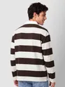 Chocolate Brown Striped Rugby Polo