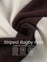 Chocolate Brown Striped Rugby Polo