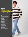 Chocolate Brown Striped Rugby Polo