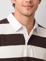 Chocolate Brown Striped Rugby Polo