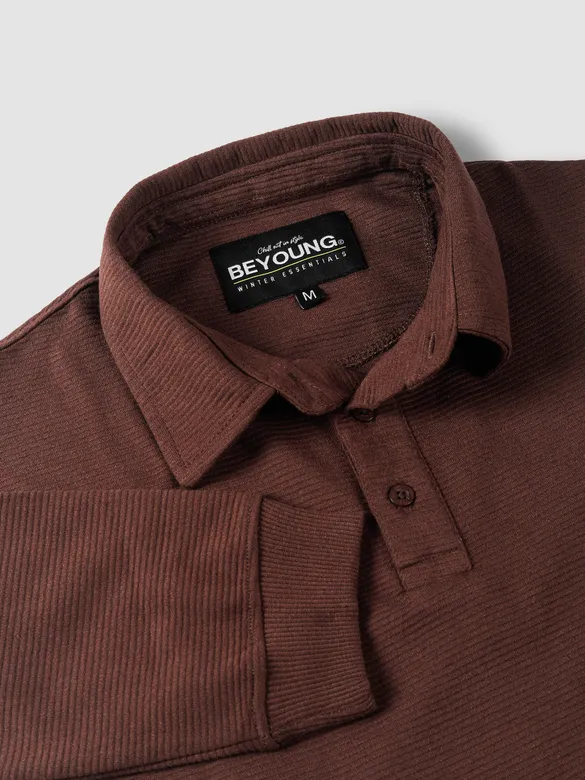 Brown Polo Neck Sweatshirt