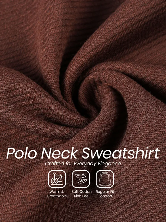 Brown Polo Neck Sweatshirt