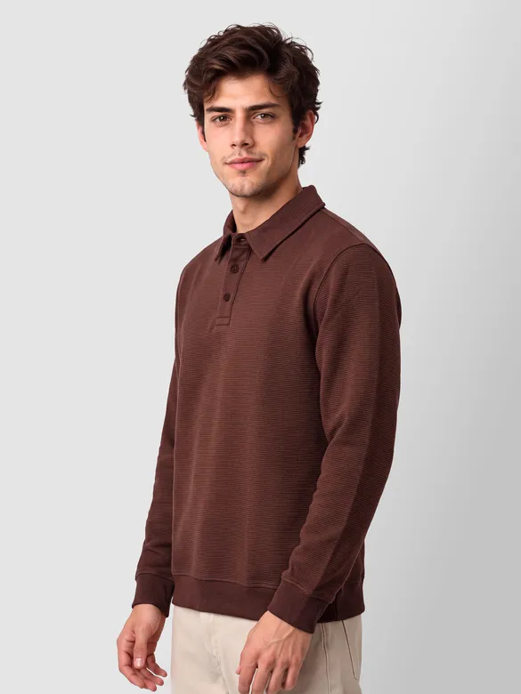 Brown Polo Neck Sweatshirt