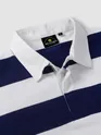 Navy Blue Striped Rugby Polo