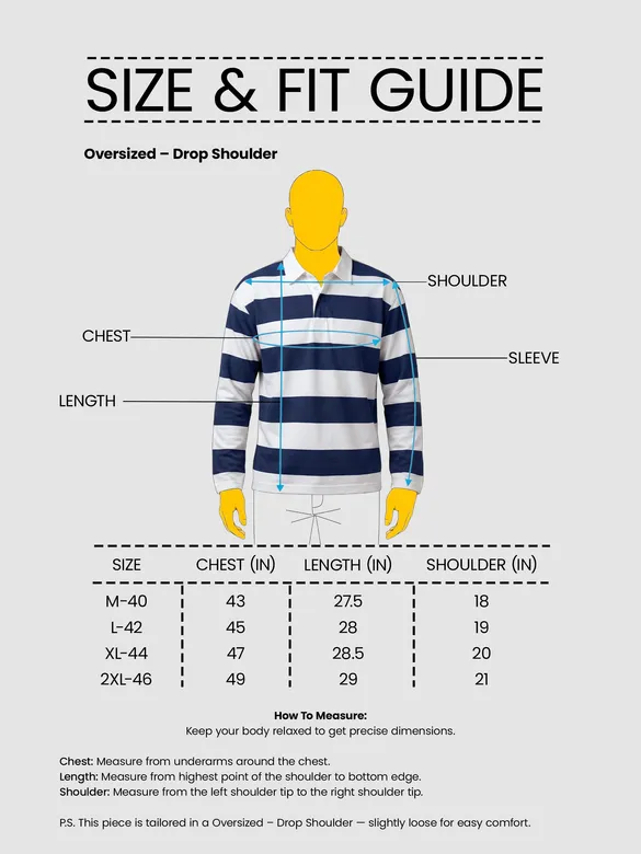 Navy Blue Striped Rugby Polo