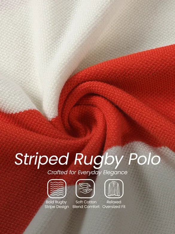 Orange Striped Rugby Polo