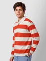 Orange Striped Rugby Polo