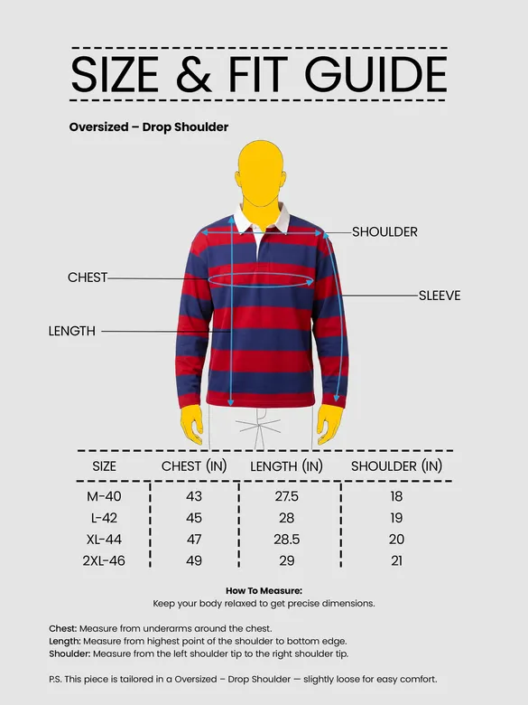Red-Navy Striped Rugby Polo