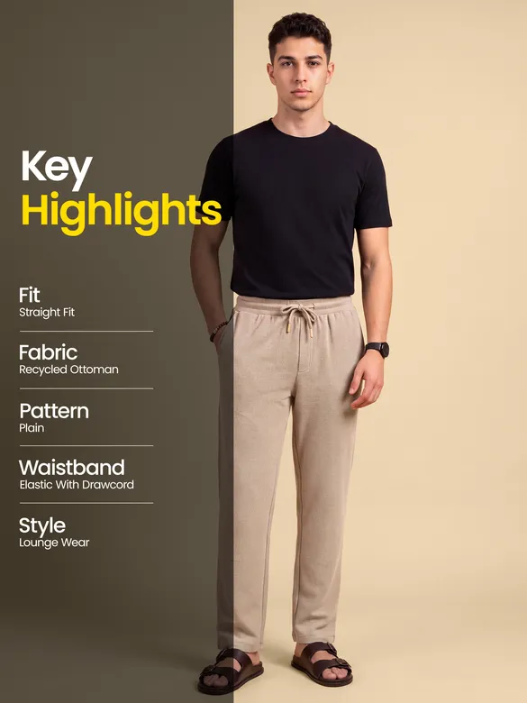 Beige Plain Recycled Pyjamas