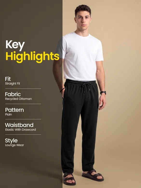 Black Plain Recycled Pyjamas