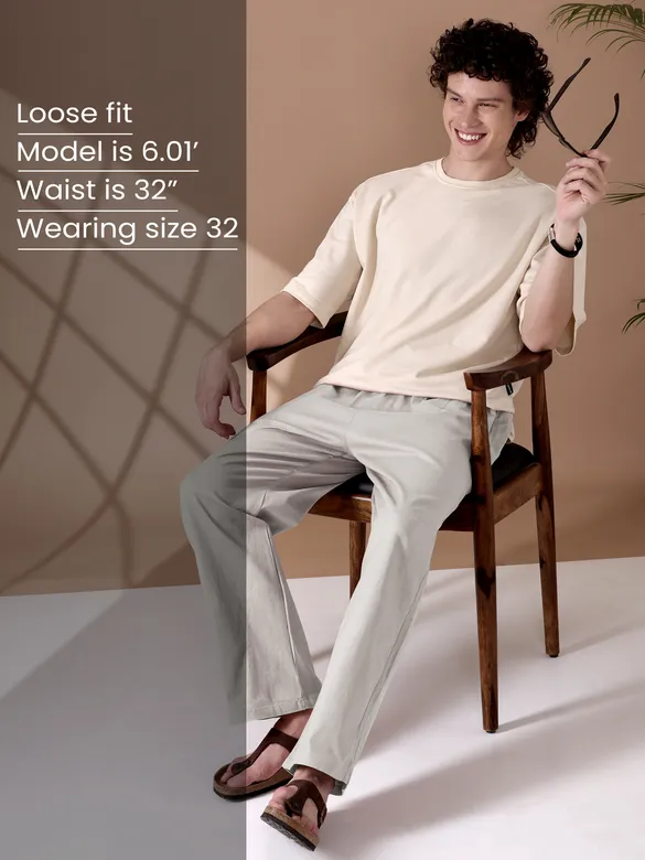 Light Grey Loose-fit Pajamas