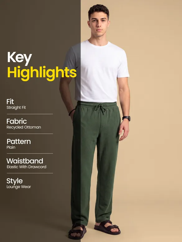 Olive Green Plain Recycled Pyjamas