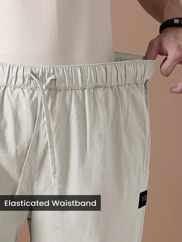 Pale Grey Loose-fit Pyjama Pants