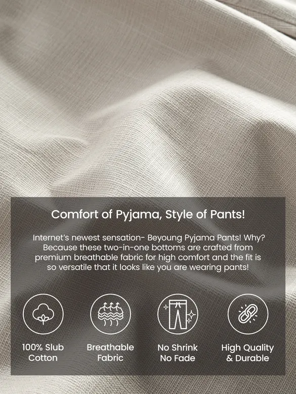 Pale Grey Loose-fit Pyjama Pants