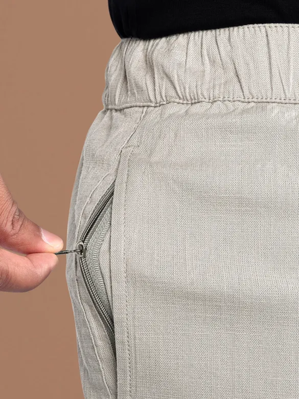 Pale Grey Loose-fit Pyjama Pants
