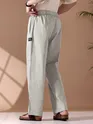 Pale Grey Loose-fit Pyjama Pants