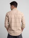 Beige Checked Flannel Shirt