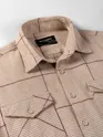 Beige Checked Flannel Shirt