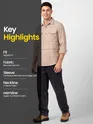 Beige Checked Flannel Shirt