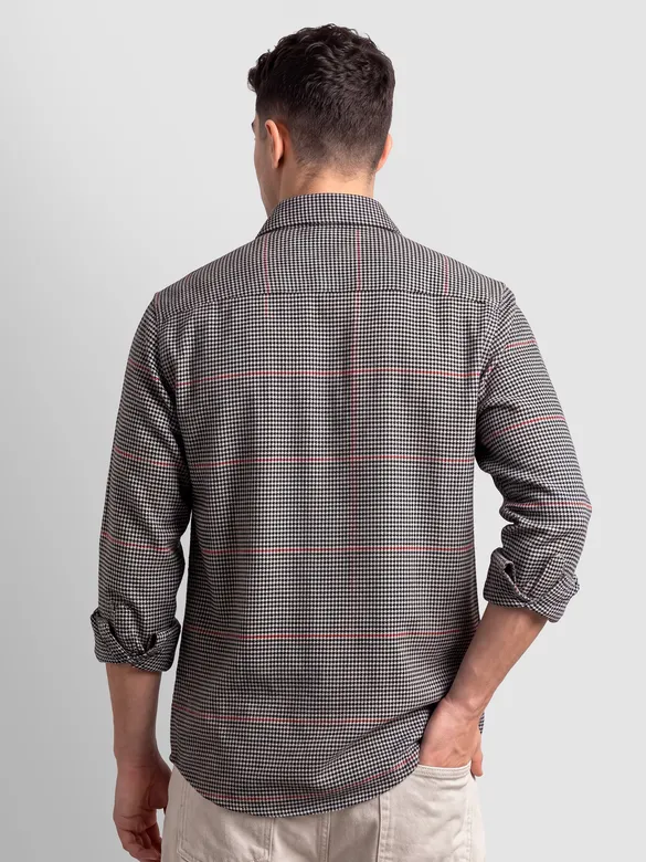 Black Checked Flannel Shirt