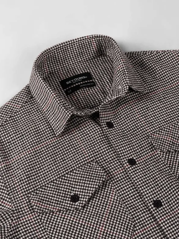 Black Checked Flannel Shirt