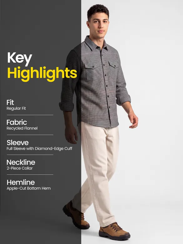 Black Checked Flannel Shirt