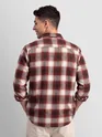 Brick Red Checked Flannel Shirt