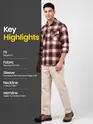 Brick Red Checked Flannel Shirt