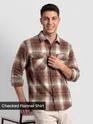 Brown Checked Flannel Shirt 