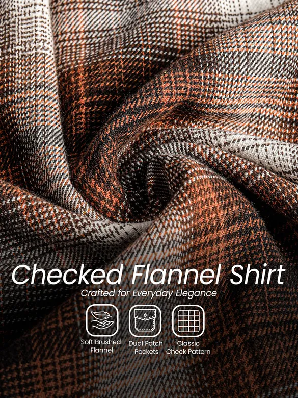 Brown Checked Flannel Shirt