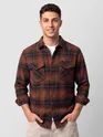 Copper Brown Checked Flannel Shirt