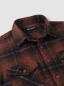 Copper Brown Checked Flannel Shirt