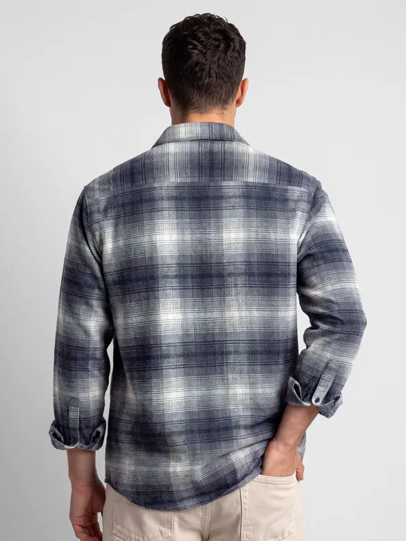 Grey Checked Flannel Shirt