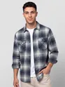 Grey Checked Flannel Shirt