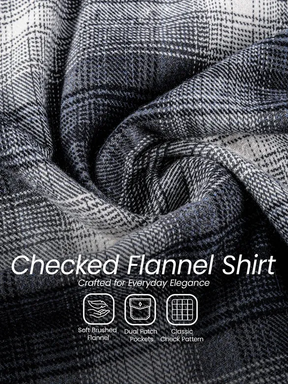 Grey Checked Flannel Shirt