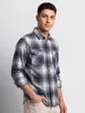 Grey Checked Flannel Shirt
