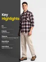 Navy Blue Checked Flannel Shirt