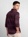 Wine Checked Flannel Shirt