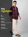 Wine Checked Flannel Shirt