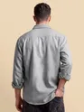 Ash Grey Recycled Solid Flannel Shirt