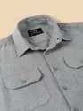Ash Grey Recycled Solid Flannel Shirt