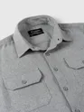 Ash Grey Recycled Solid Flannel Shirt