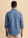 Denim Blue Recycled Solid Flannel Shirt