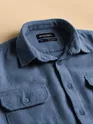 Denim Blue Recycled Solid Flannel Shirt